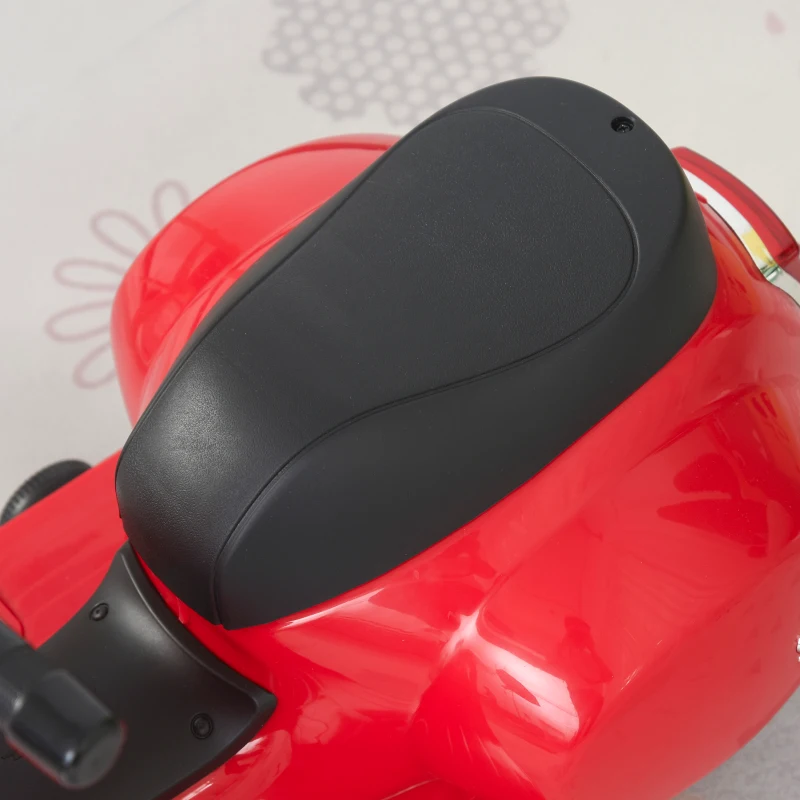 HOMCOM Mota elétrica para crianças com licença acima de 18 meses com faróis  buzina e 4 rodas licenciadas 66,5x38x52 cm Vermelho