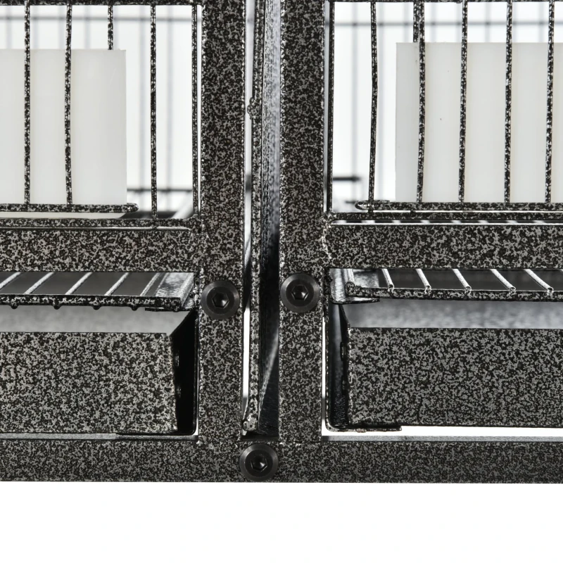 PawHut Gaiola de pássaro pequeno com 2 bandejas 4 alimentadores 4 poleiros 95x45,5x102 cm