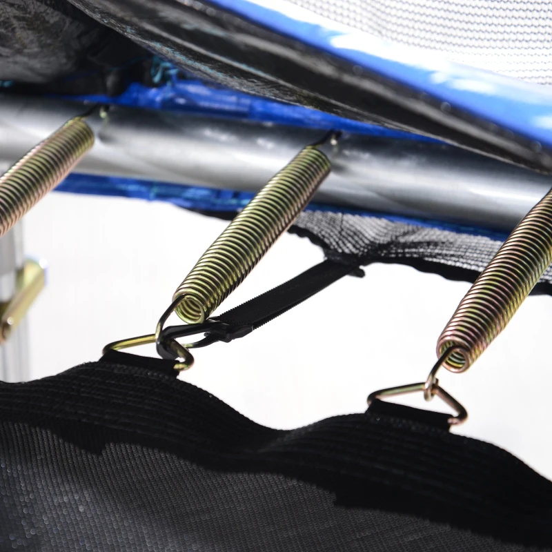 HOMCOM Trampolim de Jardim Φ244cm Trampolim para Crianças e Adultos cm Rede de Segurança Cobertura nas Bordas e Escada para Exterior Azul