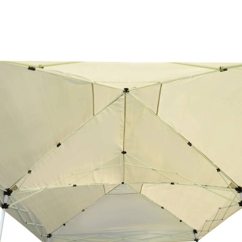 Outsunny Tenda Dobrável para Jardim com 6 Cortinas Rede Mosquiteira e Bolsa de Transporte 591x297x255 cm Creme e Preto