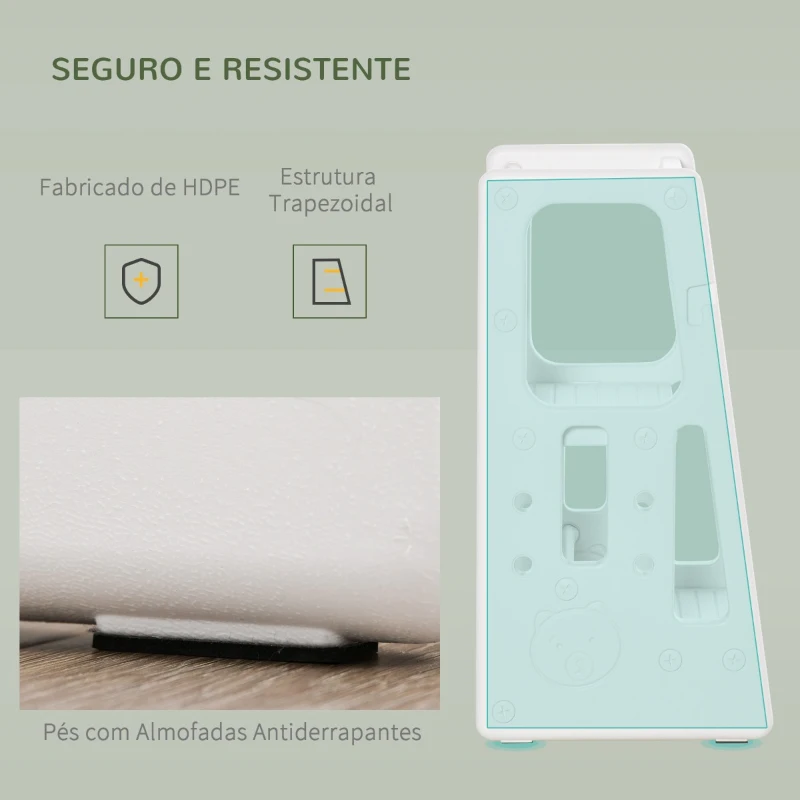 HOMCOM Torre de Aprendizagem para Crianças Banco Infantil com Altura Ajustável em 3 Posições e Plataforma Antiderrapante para Cozinha Sala de Jantar Casa de Banho 47x47x90cm Branco