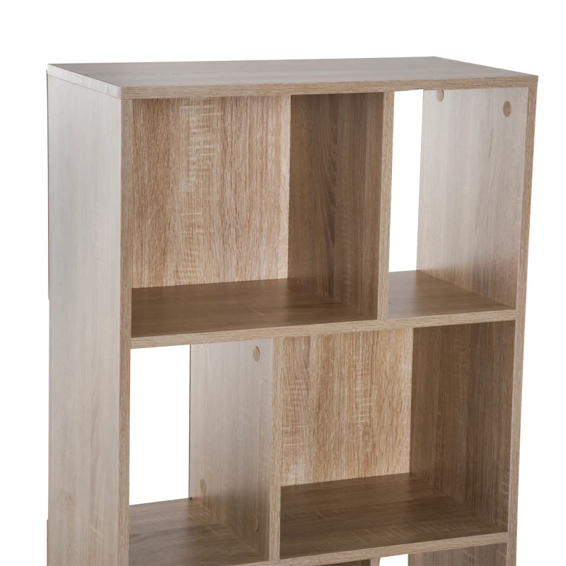 HomCom® Estante livraria de Pé Armário de Madeira Biblioteca Organizador com 6 cubos 60x30x124cm Madeira
