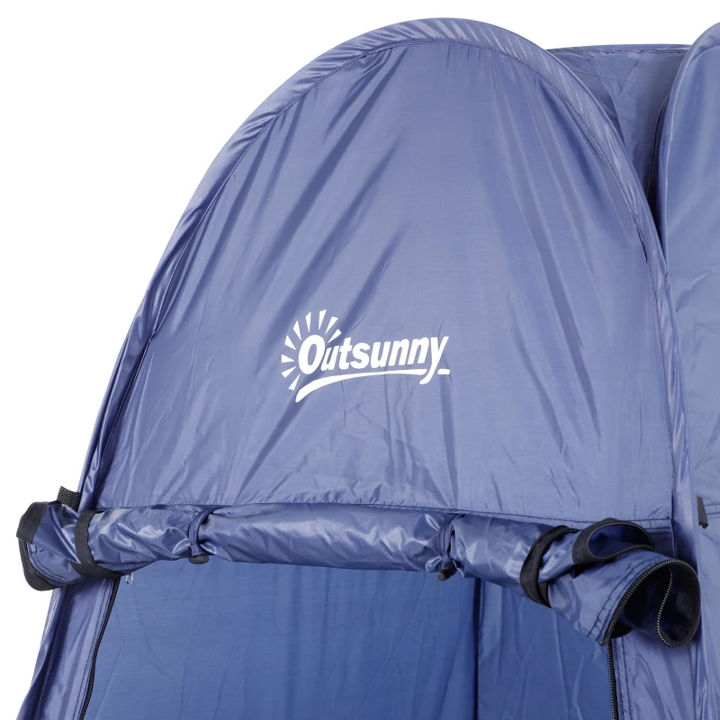 Outsunny Tenda de Duche para Campismo Dobrável Pop UP Tenda de Privacidade com proteção UV e Tecido Impermeável 100x100x185cm Azul Escuro