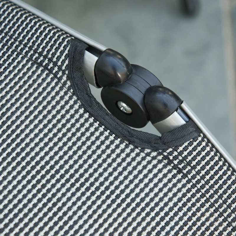 Outsunny Espreguiçadeira dobrável para jardim Cadeira ajustável de 10 posições com encosto alto e apoio para pés carga máx. 150 kg 78x58x110 cm Cinza