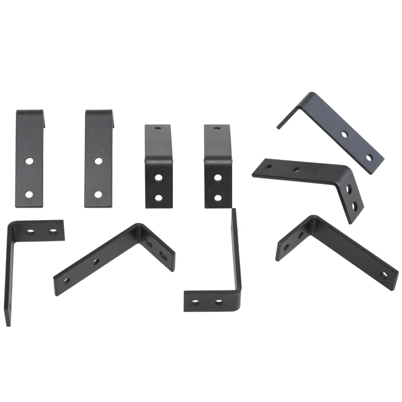 HOMCOM Kits de acessórios para porta deslizante dupla com trilhos de 200 cm de aço preto