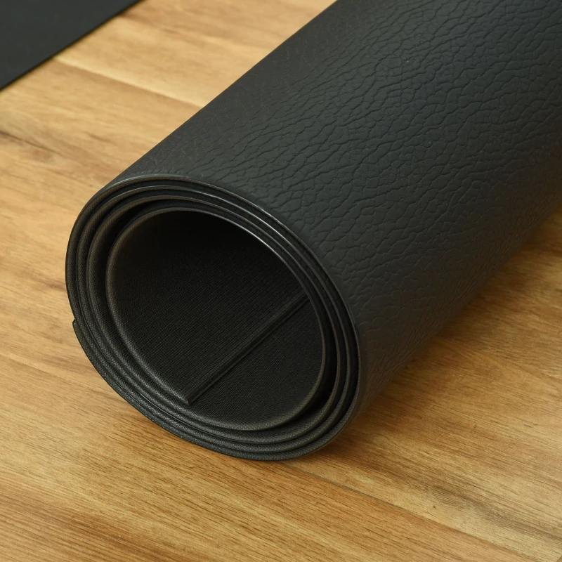 HOMCOM Tapete Protetor de Chão para Equipamentos Fitness 6Mm Tapete Antiderrapante Passadeiras e Bicicletas Estáticas 180x90 cm Preto