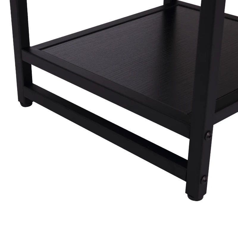 HOMCOM Mesa Auxiliar para sala de estar e quarto Metal Preto 38x38x45,7 cm