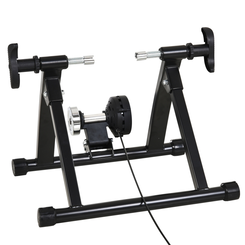 HOMCOM Rolo Magnético Treinamento Doméstico Treinador de Bicicleta Exercício Dobrável com Resistência de 8 Níveis Aço 120kg Preto