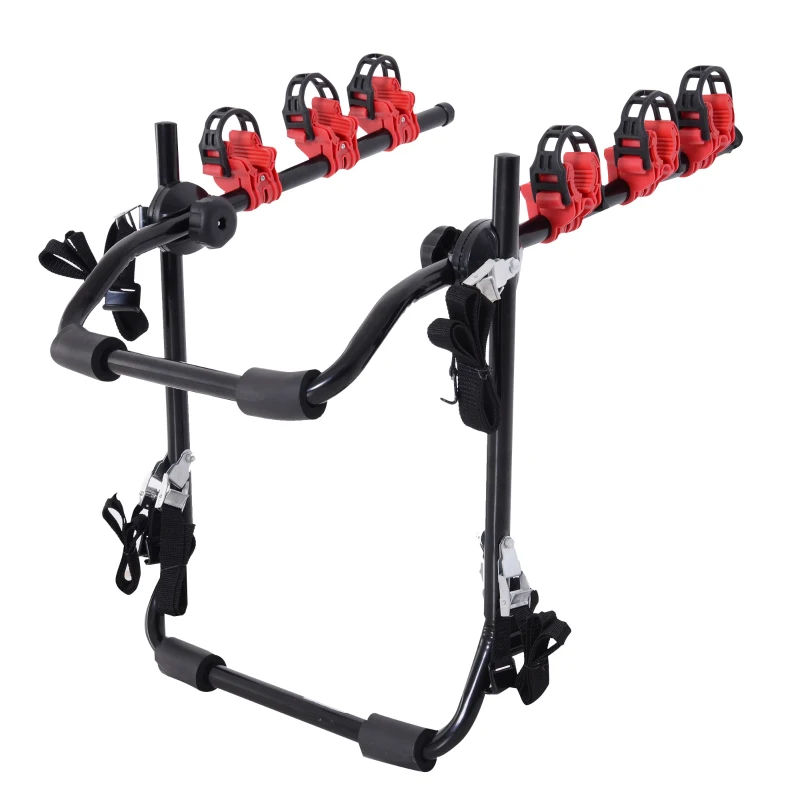 HOMCOM Suporte de Bicicleta Universal suporte de 3 bicicletas Carga 40 kg 68x52x60 cm Aço e Alumínio