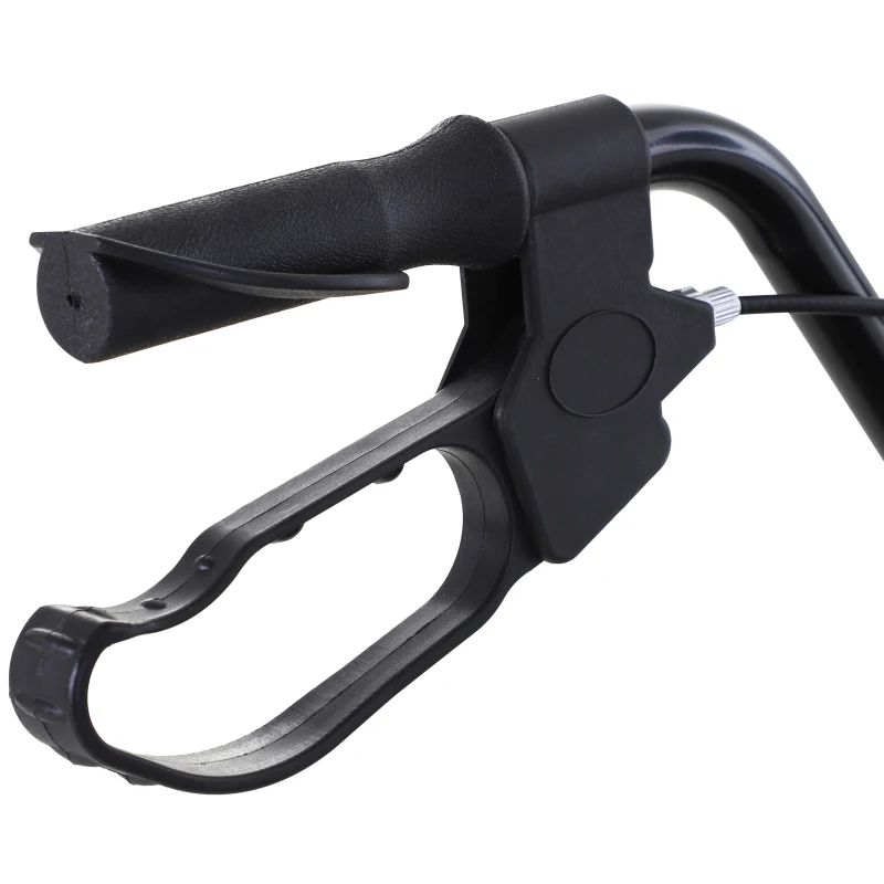 HOMCOM Andador adulto com assento e apoio de pés dobrável 75.5x58x84-99cm