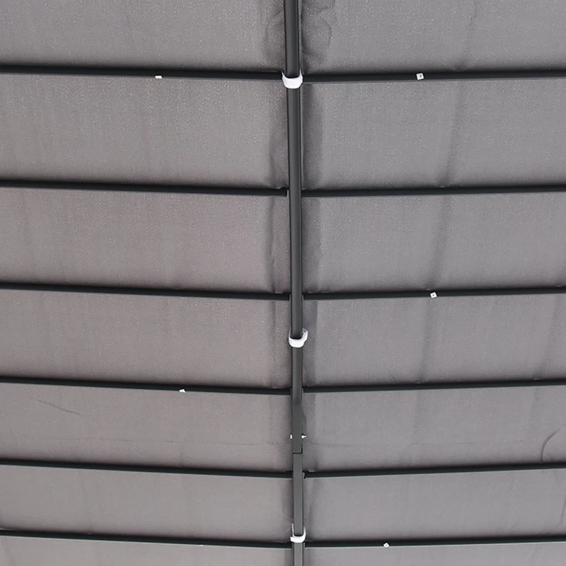 Outsunny Pergola de jardim 2,97x2,97 m com Toldo e 4 Furos de Drenagem Metal e Poliester 180 g / m² Resistente para pátio jardim Cinza