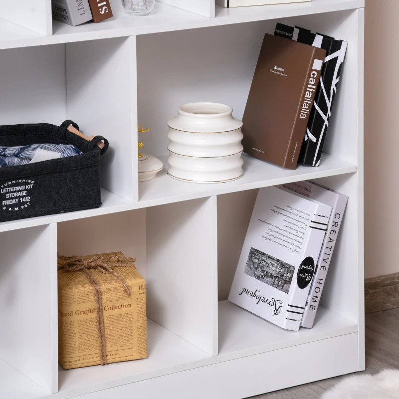 HOMCOM Estante de 4 níveis com 10 compartimentos Prateleiras de armazenamento multiuso 100x23,8x140 cm Branco