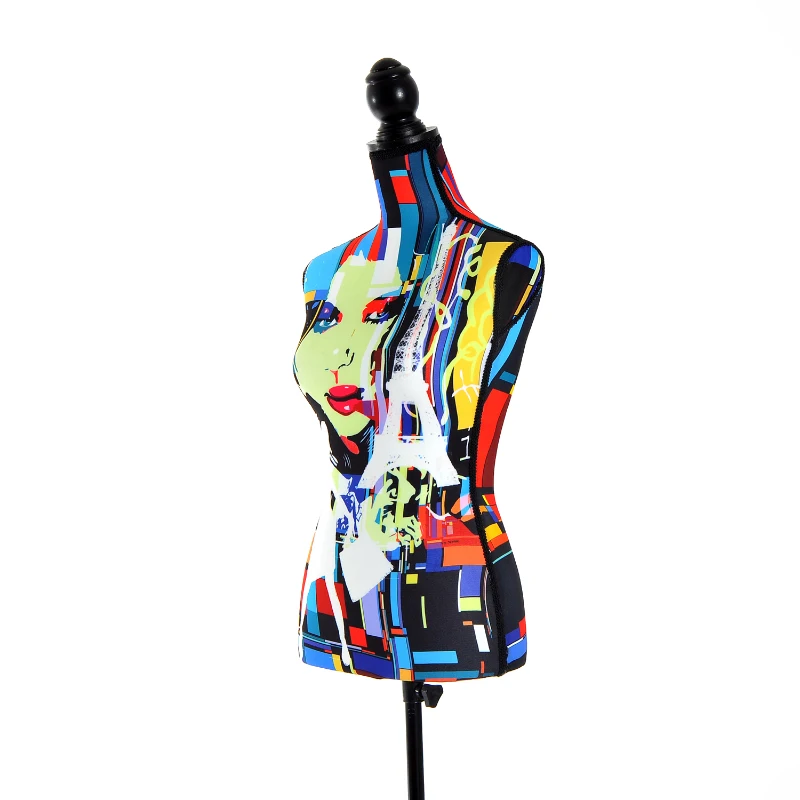 HomCom Manequim Femenino de Costura Busto de Senhora para Modistas Exibição Altura Ajustável a 130-168cm