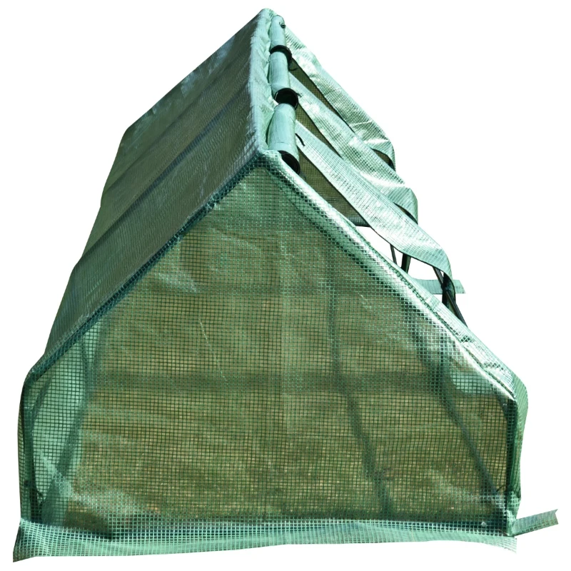 Outsunny Estufa de jardim pequeno com 3 janelas para flores e plantas 400x100x80 cm Verde