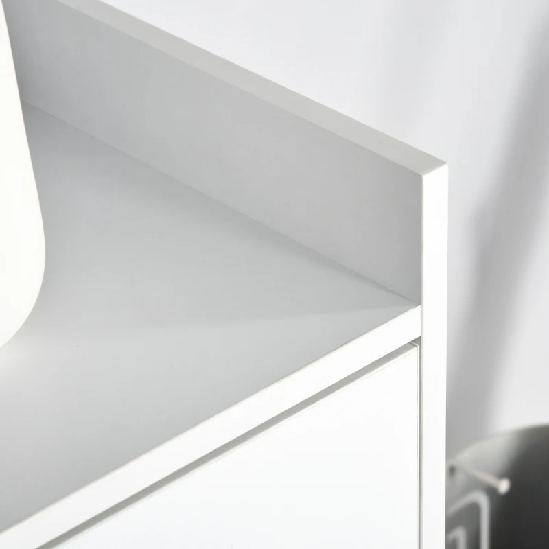 HOMCOM Móvel Sapateira de 2 Portas Moderno Móvel Auxiliar para 12 Pares de Sapatos com 4 Prateleiras para Entrada Sala de Estar Dormitório 60x30x92cm Branco