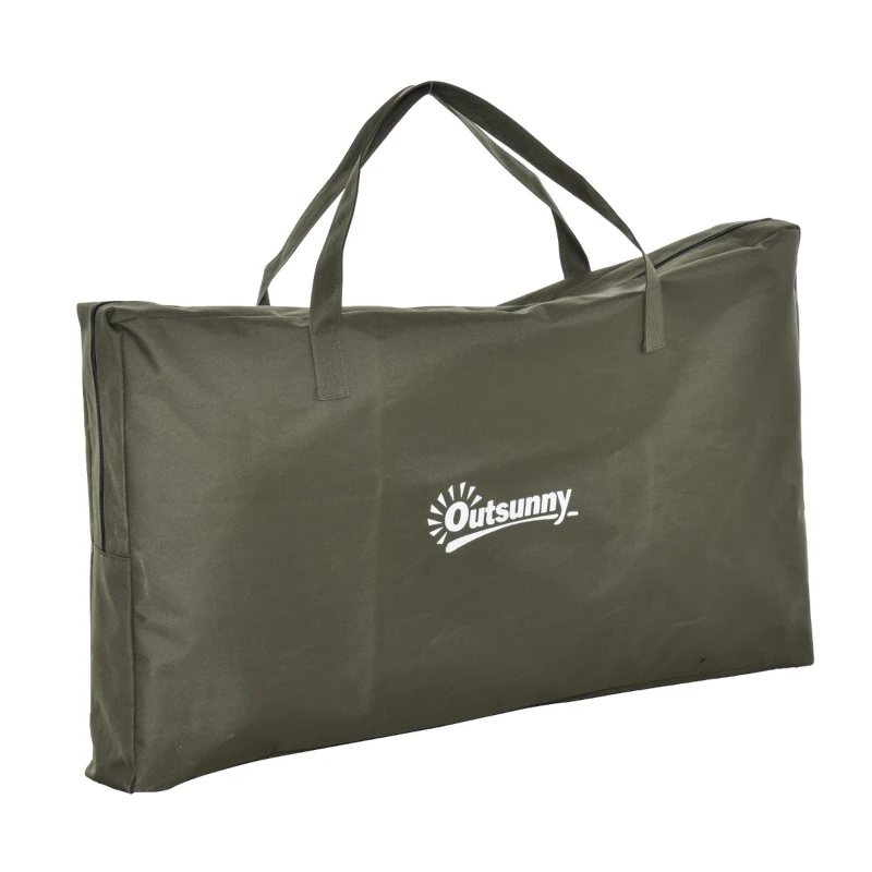 Outsunny Armário de cozinha dobrável com para vento 6 prateleiras Bolsa de armazenamento Portas com zíper para acampamento e piquenique 94x57x109 cm Verde