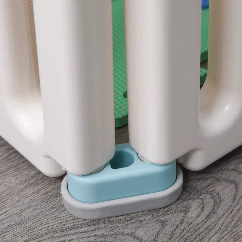 HOMCOM Parque infantil para bebês acima de 6 meses com porta dobrável 12 painéis Flexível  108x133x58 cm Cinza e Branco