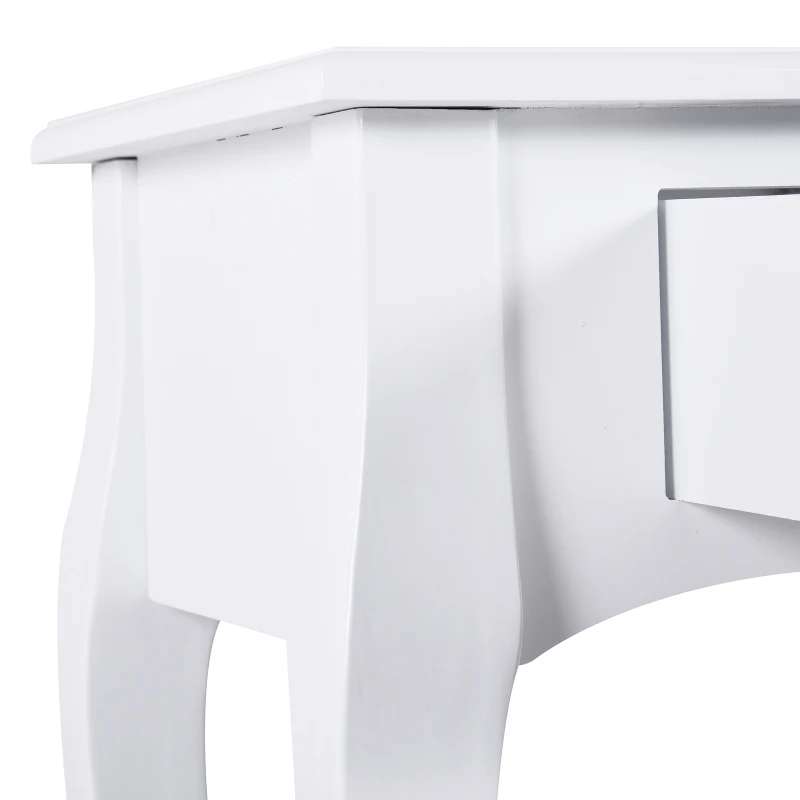 HOMCOM Mesa Tipo Consola para Sala de Estar Consola para Entrada com 2 Gavetas e Prateleira Inferior 100x33x75cm Branco