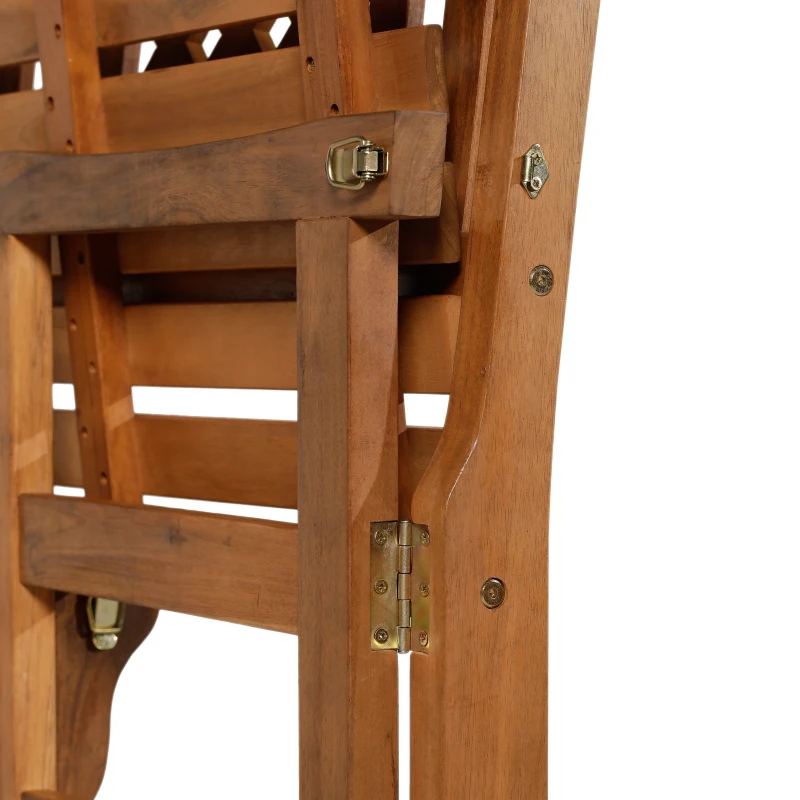 Outsunny Banco de jardim de 2 lugares Banco dobrável  Cadeira de madeira de acácia 112.5x56.5x96cm