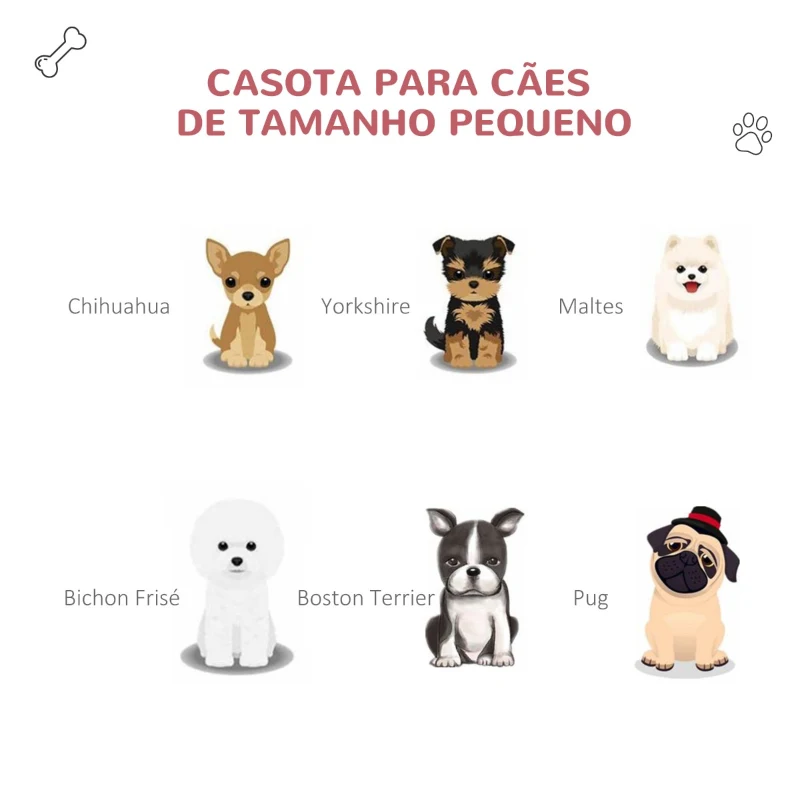 PawHut Casota para Cães com Porta Removível Base Elevada 3 Respiradouros e Janela Casota de Cães para Interior e Exterior 59x75x66cm Cinza e Vermelho