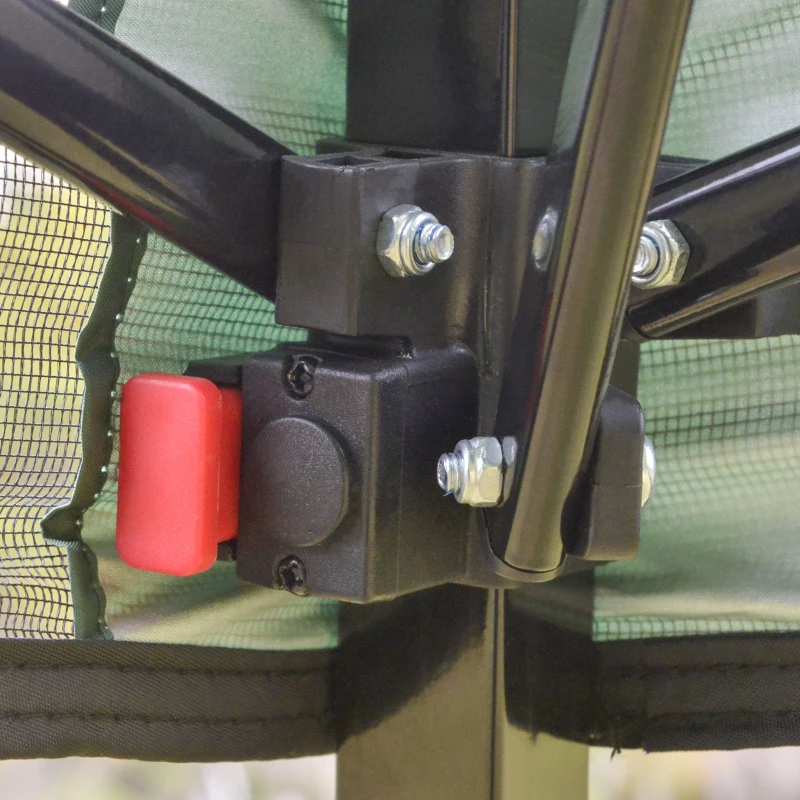 Outsunny Tenda Dobrável 220x220x208 cm com Proteção UV Altura ajustável de 2 niveis Tecido Oxford com estrutura de aço Lateral e Bolsa de Transporte Verde