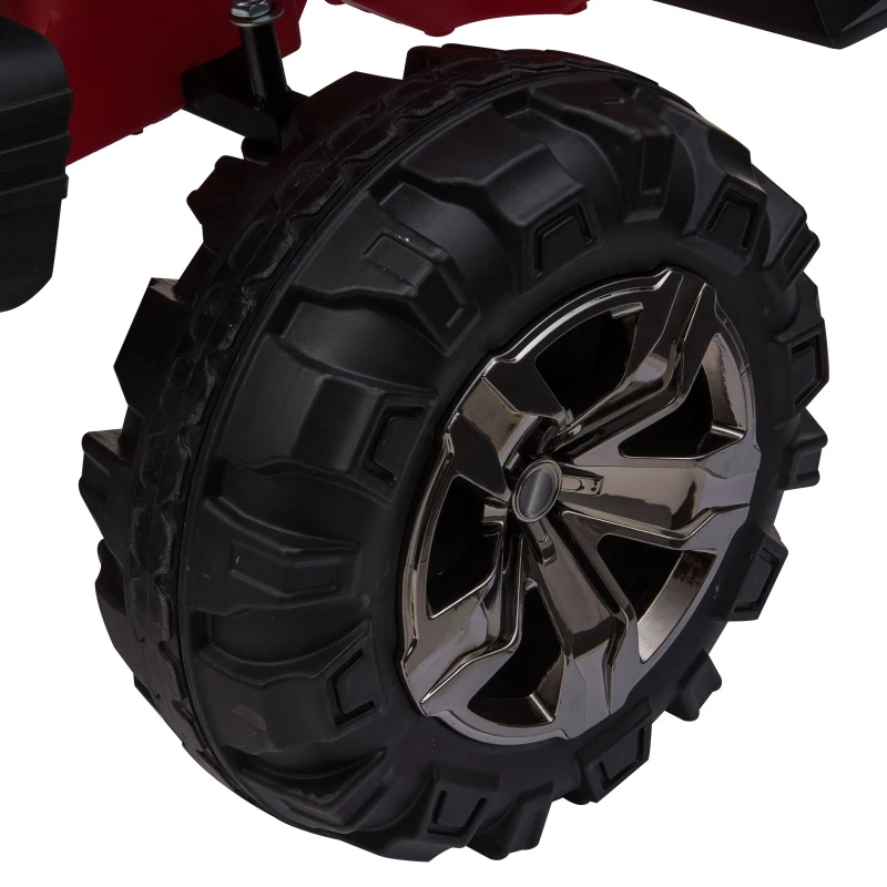 HOMCOM Carro Elétrico Infantil com Música Luzes Bateria 12V Controlo Remoto Carga Máxima 50kg para Crianças acima de 3 Anos 135x86x85cm Vermelho