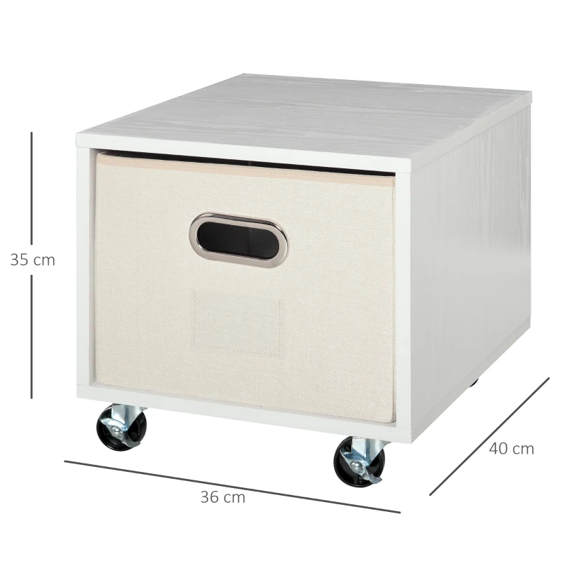 Vinsetto Gaveta móvel com caixa de armazenamento de pano dobrável  36x40x35 cm Branco