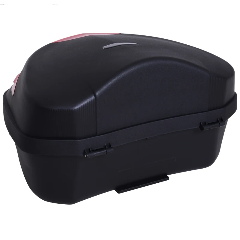HOMCOM Mala para Motocicleta Mala para Mota Capacidade de 48L com Fechadura e 2 Chaves 56,5x44x32 cm Preto e Vermelho