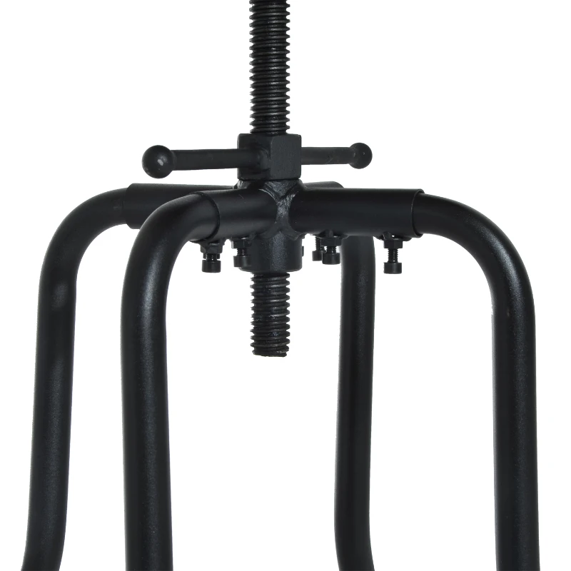 HomCom® Tamborete de Bar Redondo de Madeira Pinho Altura Ajustável 15cm