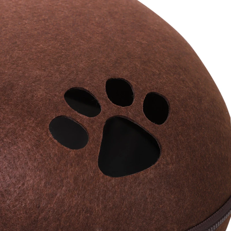 PawHut Caverna de gato em forma de concha Semi-Fechado casa para animais de estimação desmontavel   Feltro 47x38x24cm