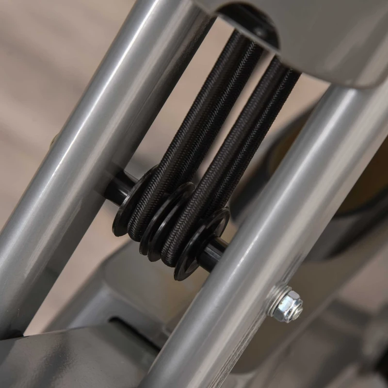 HOMCOM Bicicleta Estática Dobrável com Altura e Resistência Ajustáveis com Tela LCD e Assento com Encosto 51x97x115cm Cinza