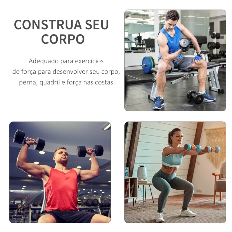 HOMCOM Conjunto de 4 discos de peso de 5 kg e 10 kg com orifício de Ø25 mm preto