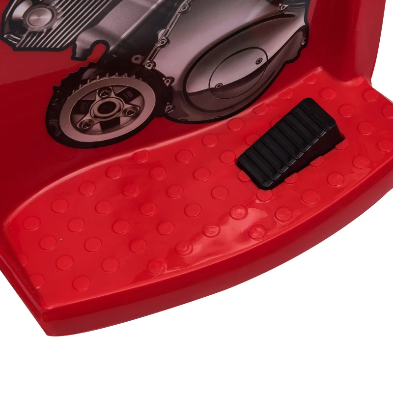 HOMCOM Mota Elétrica para Crianças de 18-36 Meses com 3 Rodas Bateria 6V com Música Buzina Luzes e Bagageira 87x46x54 cm Vermelho