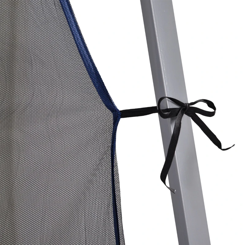 Outsunny Tenda Dobrável para Jardim ou Campismo 360x360x260cm Tenda para Exterior com Tela Mosquiteira Azul