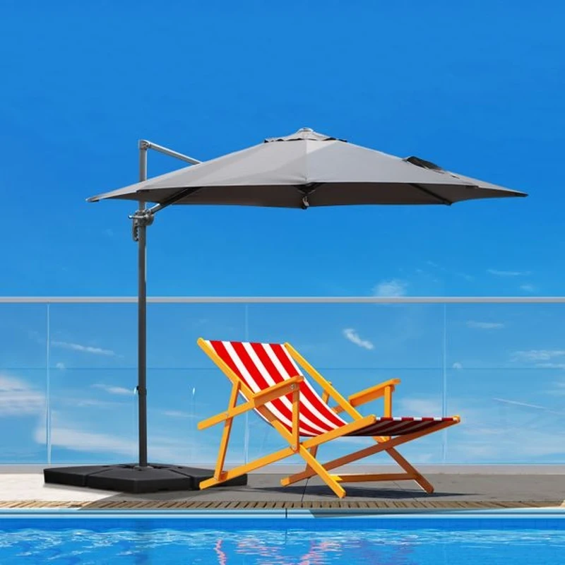 Outsunny Base para Chapéu de Sol com 4 Peças Suporte para Chapéu de Sol para Jardim Pátio Exterior 51x51x12 cm 9.8Kg Preto