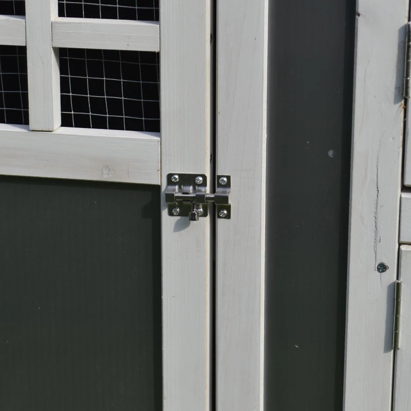 Pawhut Galinheiro Exterior Madeira Integrada Bandeja Casa para Galinhas Gaiola para Pequenos Animais Frango 160x75x80 cm Cinza