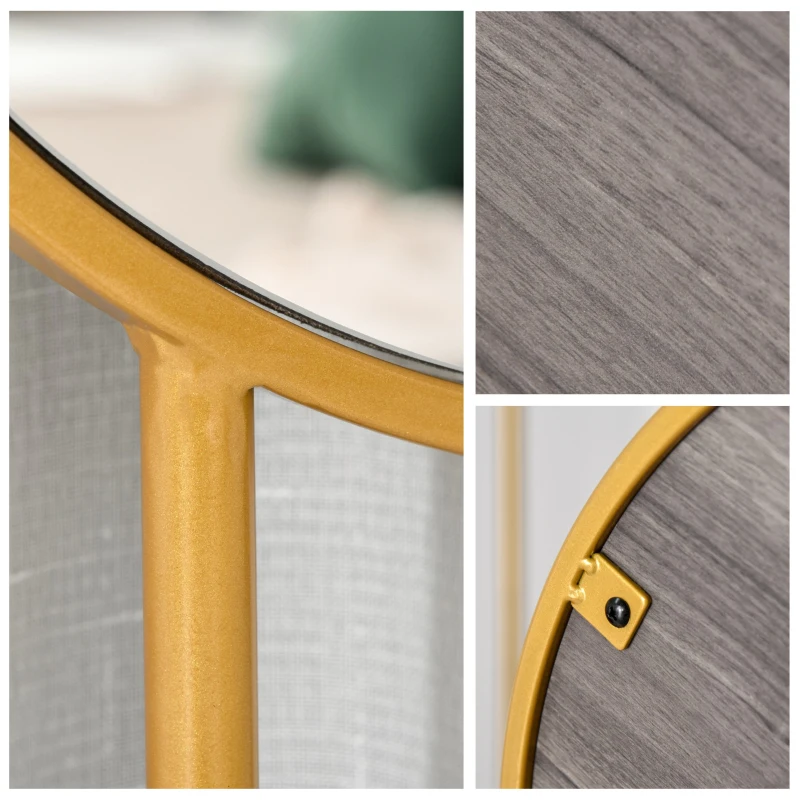 HOMCOM Toucador com Espelho Redondo Mesa de Maquilhagem com 2 Gavetas Estilo Moderno para Dormitório 80x40x123cm Branco