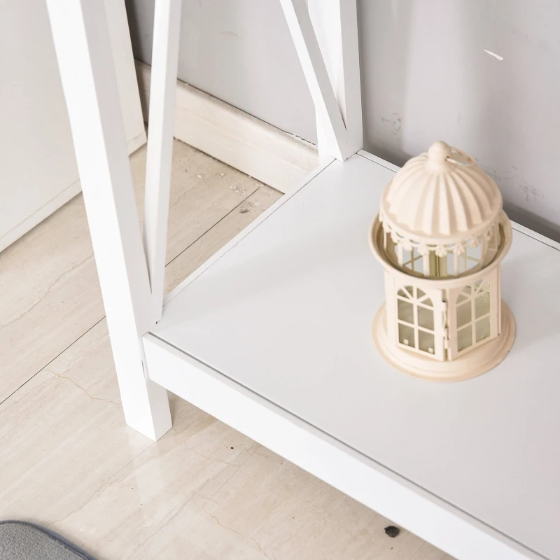 HOMCOM Consola para entrada com 2 Gavetas e 1 Prateleira Inferior  106x36x85cm Branco