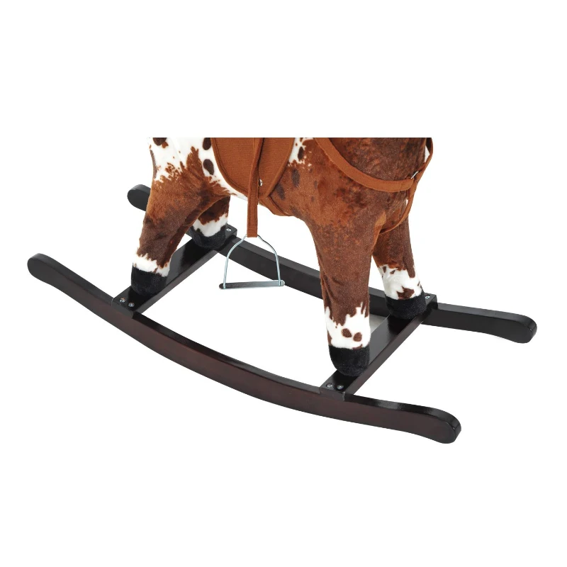 HOMCOM Cavalo de balanço de pelúcia para crianças acima de 36 meses 71x28x60cm