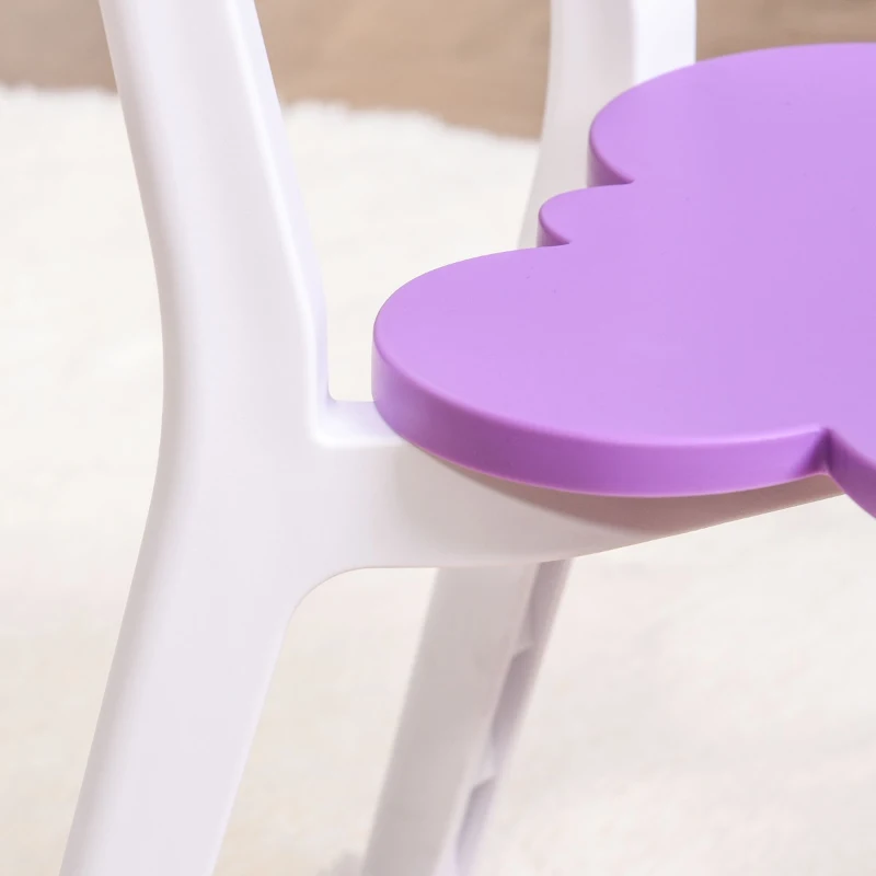 HOMCOM Conjunto de mesa e 2 cadeiras infantil para atividades com encosto e bordas redondas para crianças acima de 2 anos  76,5x54,5x49,5 cm Multicolor