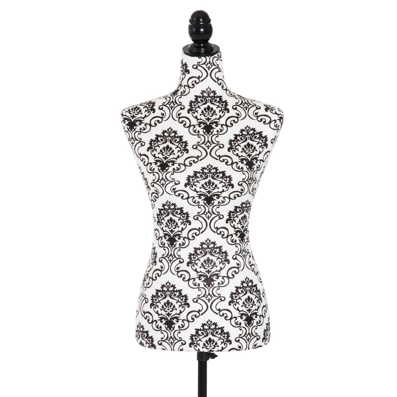 HomCom® Busto de Senhora Manequim Feminino de Costura para Modistas Exposição Altura Ajustável a 130-168cm
