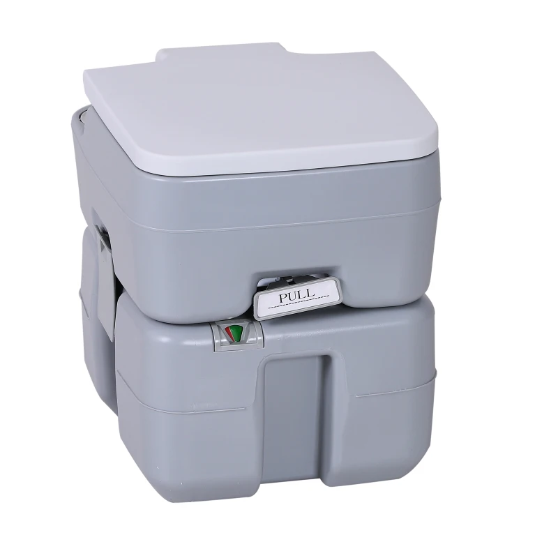 HOMCOM Vaso sanitário móvel portátil  de  20L com tampa  41.5x36.5x42cm
