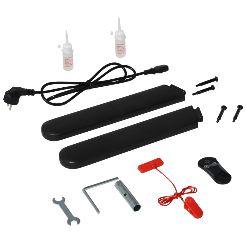 HOMCOM Esteira elétrica dobrável de 1-12km / h portátil com tela de LED controle remoto Bluetooth Rodas de transporte 134x66x107 cm Preto