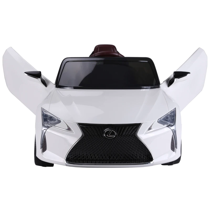 HOMCOM Carro elétrico para crianças acima de 3 anos de controle remoto e manual com música 106x63x44 cm Branco