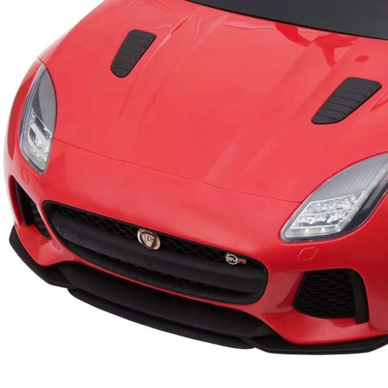 HOMCOM Jaguar F-Type SVR Carro de brinquedo elétrico para crianças acima de 3 anos com controle remoto com música e luzes  6V Carga 25kg 110x65x48cm  Vermelho