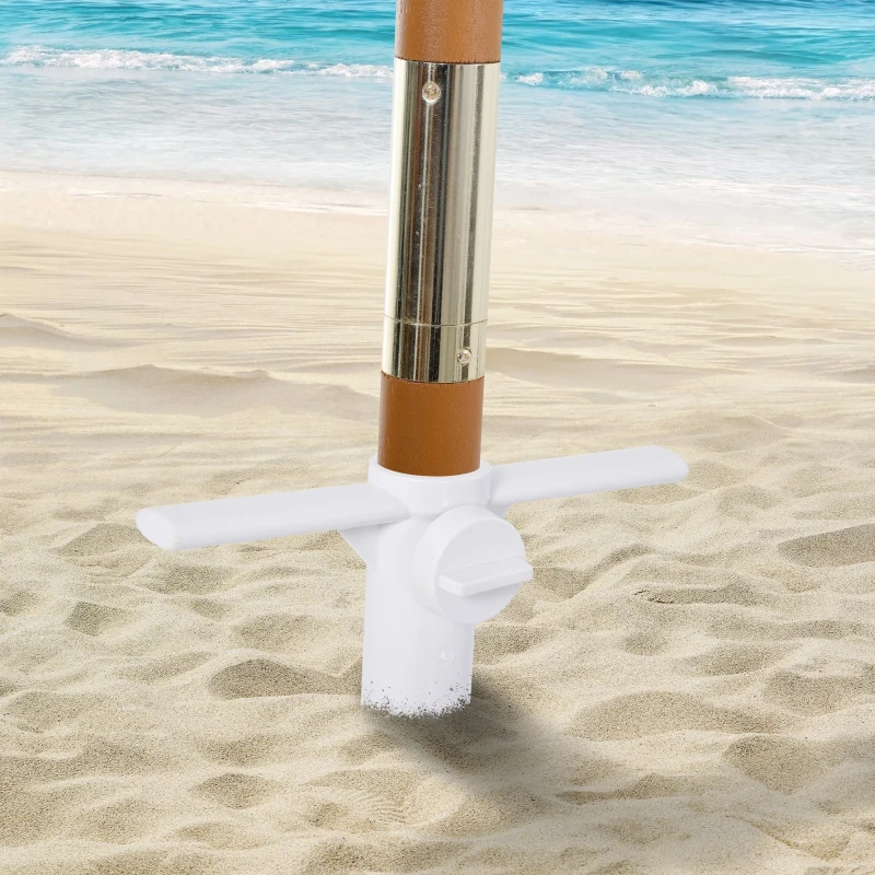 Outsunny Ponta para Chapéu de Sol Universal com Ajuste Proteção Contra o Vento Apto para Mastros entre Ø22-38mm 37x24cm Branco