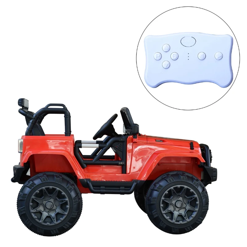 HOMCOM Carro Elétrico Jeep com Controlo Remoto MP3 Luzes e Sons Abertura da Porta Bateria 12V Carga Máxima 30kg 128x78x76cm vermelho