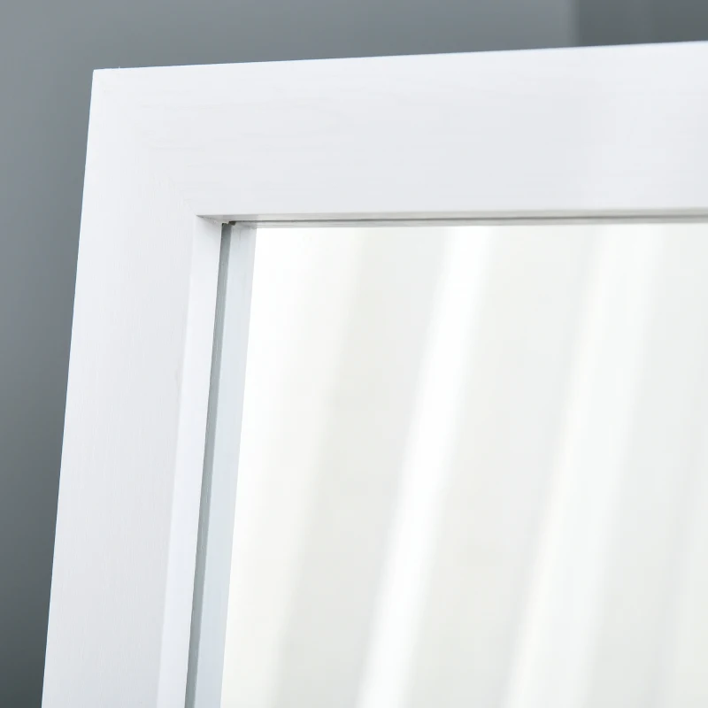HOMCOM Espelho de pé de Corpo Inteiro Retangular Espelho de Parede com 2 Formas de Uso para Dormitórios Sala de Estar Corredor 37x48x152cm Branco