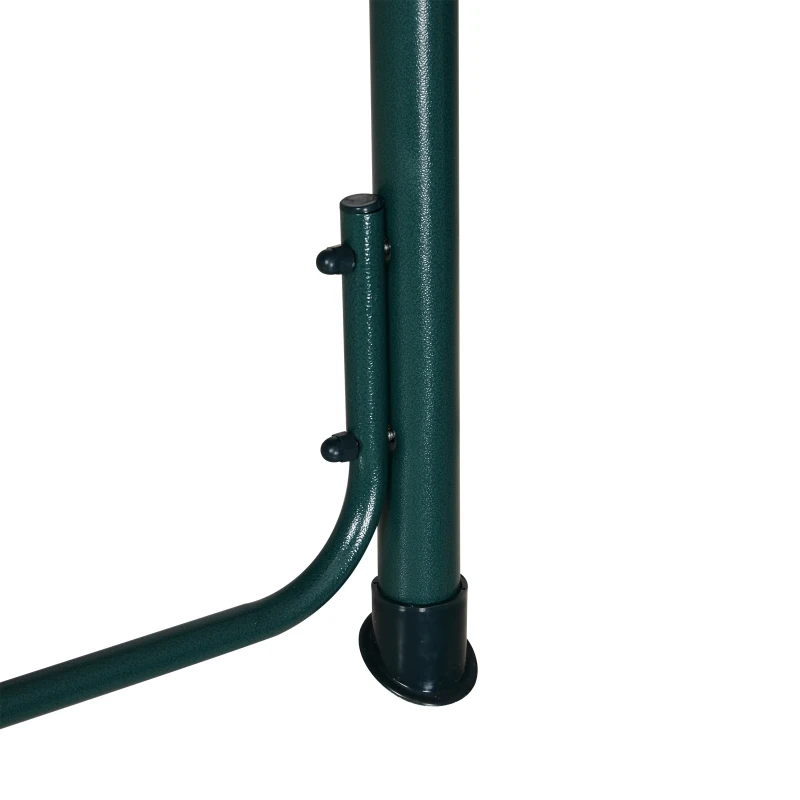 Outsunny Baloiço de Jardim de 3 Lugares com Estrutura de Metal Almofada Toldo Ajustável Balcão Terraço Patio Carga Máx. 200kg 170x110x153cm Verde e Branco