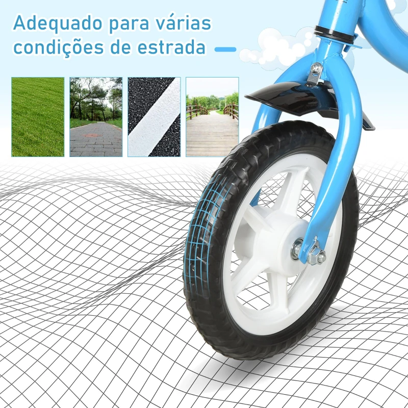 HOMCOM Bicicleta sem Pedais Infantil Altura Ajustável para Principiantes acima de 3 Anos com Rodas com Relevo Bicicleta de Equilíbrio 71x32x56cm Azul